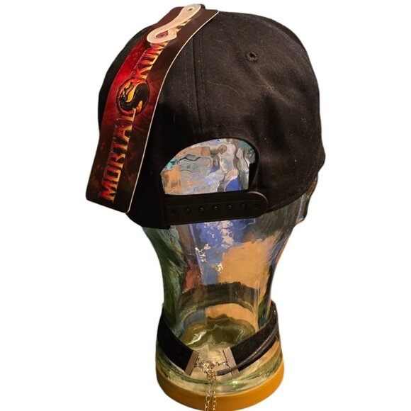 Vtg Mortal Kombat Warner Brothers Black Snapback Hat Adjustable Logo Dragon NWT - Picture 6 of 12